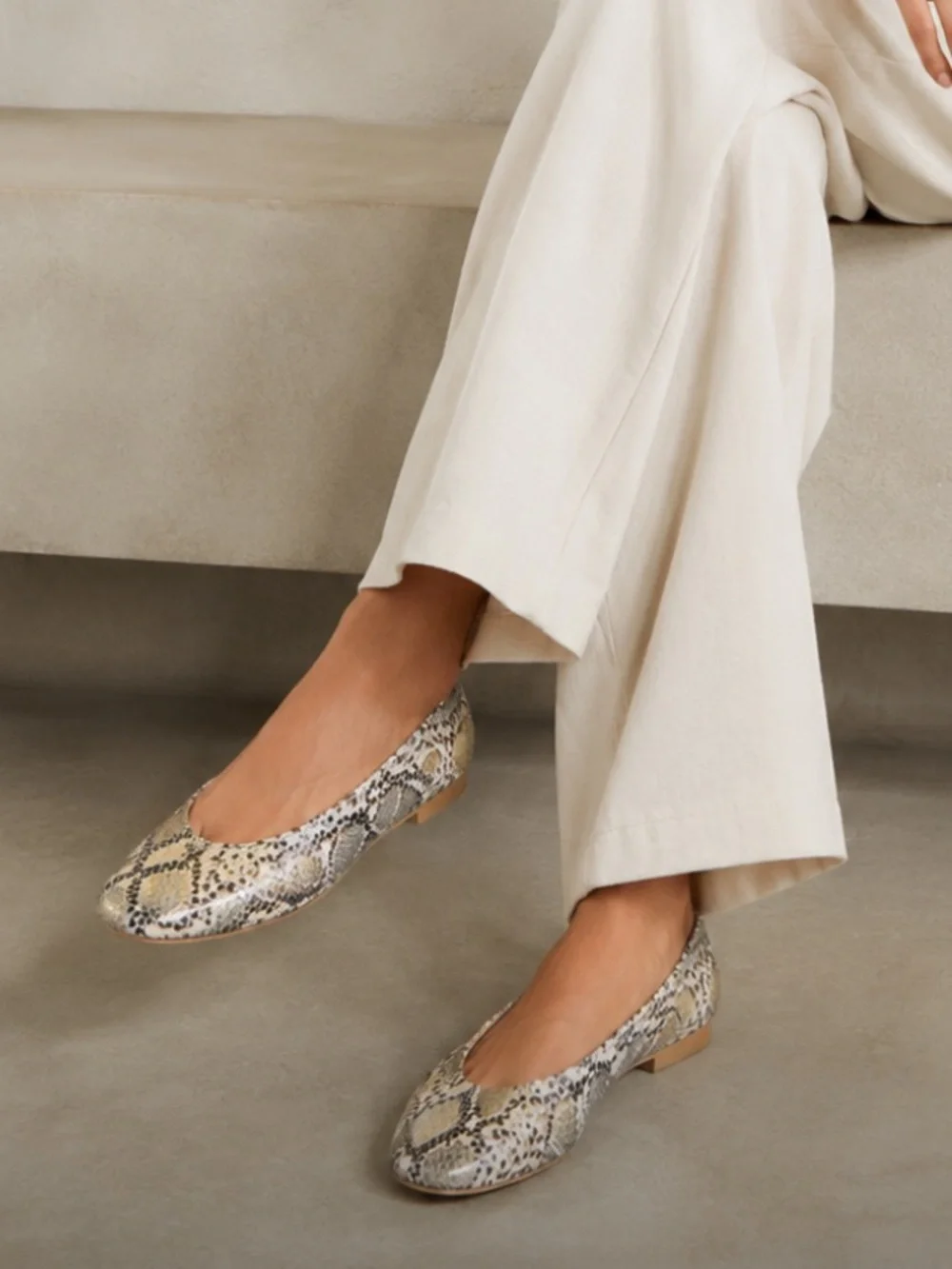 Sole Bliss Women’s Snake-Print Ballet Flats